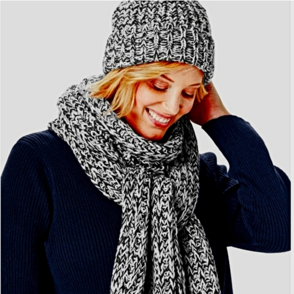 Kensie Marled Beanie And Scarf Set